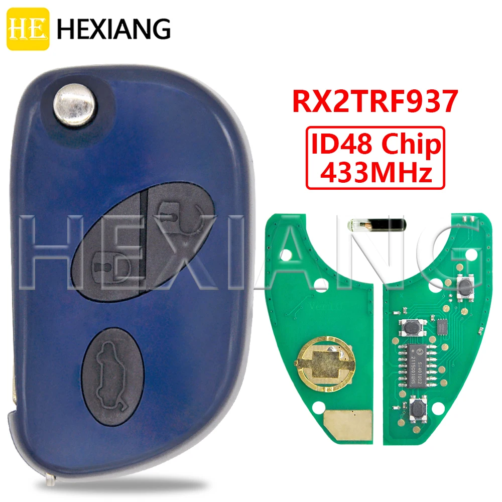 

HE RX2TRF937 ID48 Chip 433MHz Flip Car Remote Key Fob For Maserati Quattroporte Gran Turismo 2005-2011