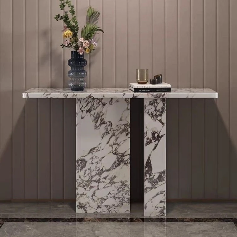 Natural marble modern minimalist entryway table hotel living room entrance
