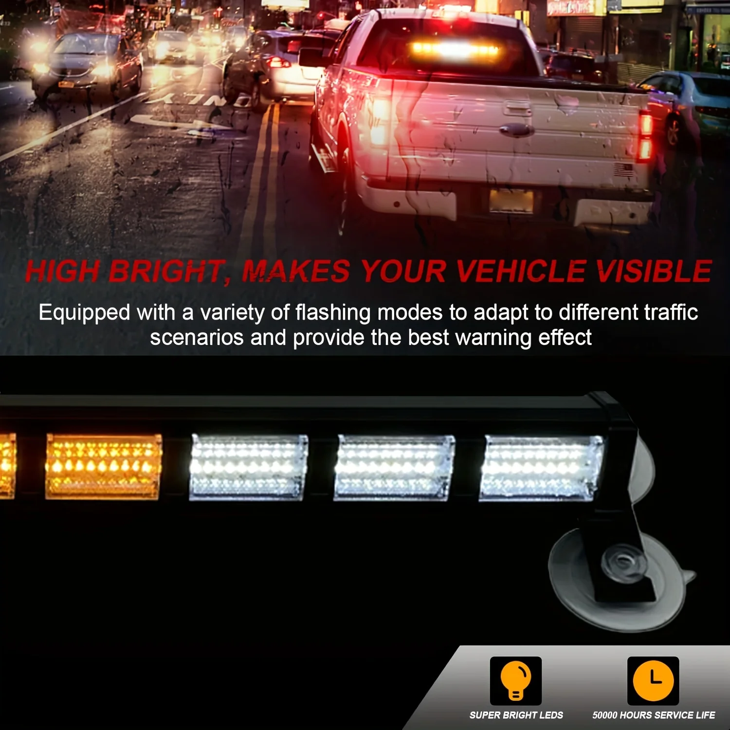 Red/Blue LED Strobe Visor Flashing Lights Interior Windshield Sunshield Emergency Warning Lights for Vehicles Trucks