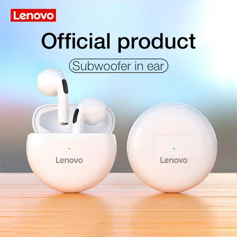 Lenovo LivePods HT38 TWS 블루투스 이어폰 iPhone Xiaomi 스포츠 방수 9D 스테레오 헤드폰 용 마이크가있는 미니 무선 이어 버드