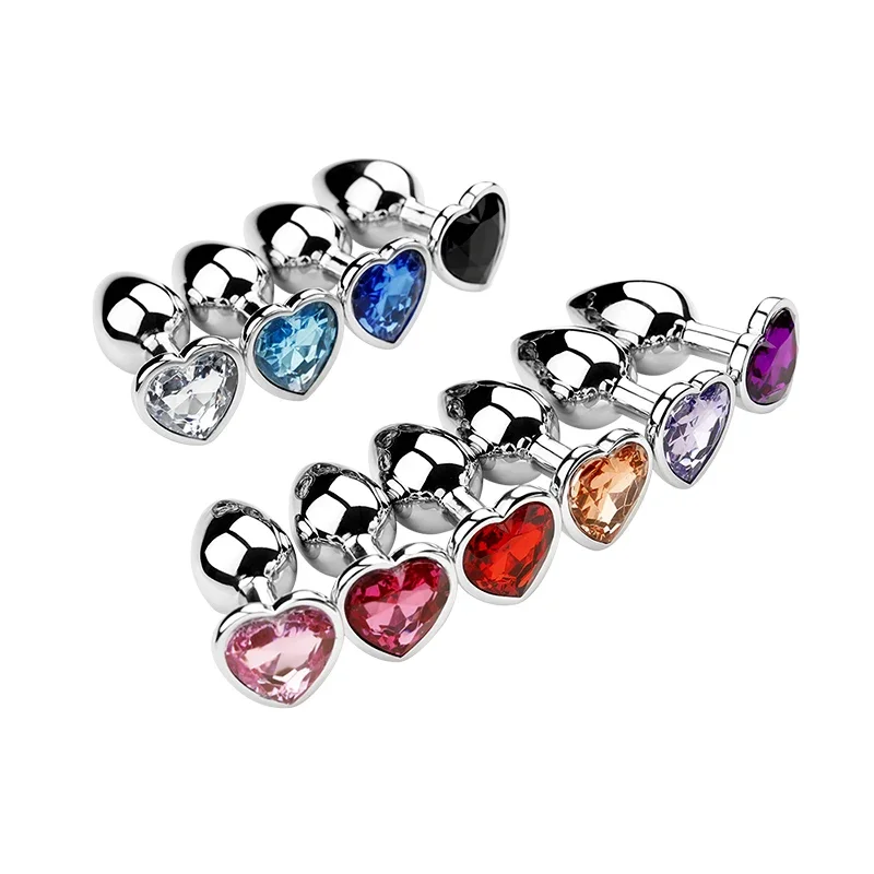 best hybrid lubricants Wholesale Diamond Base Metal Heart-Shape Anal Plug Set Butt Plug for Adult  Woman Japanese Anal Sex Toys