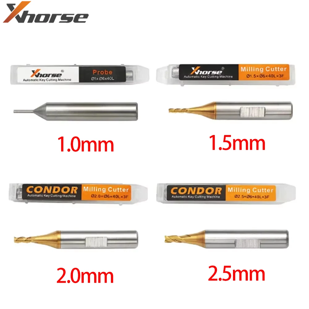 

1,0 мм 1,5 мм 2,0 мм 2,5 мм Зонд фрезы для Xhorse Condor XC MINI Plus Dolphin XP-005 Dolphin XP-007 Станок для резки ключей