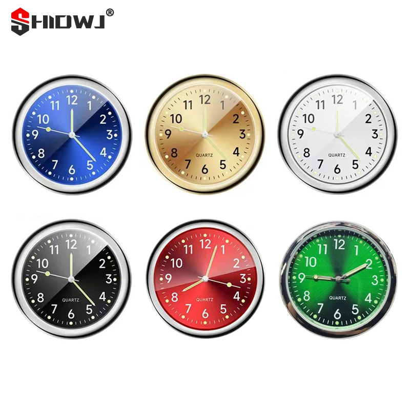 Mini Watch Car Quartz Clock Mini Electronic Clock Waterproof Bicycle Motorcycle Watch Auto Ornament Car Dashboard Clock Car Acce