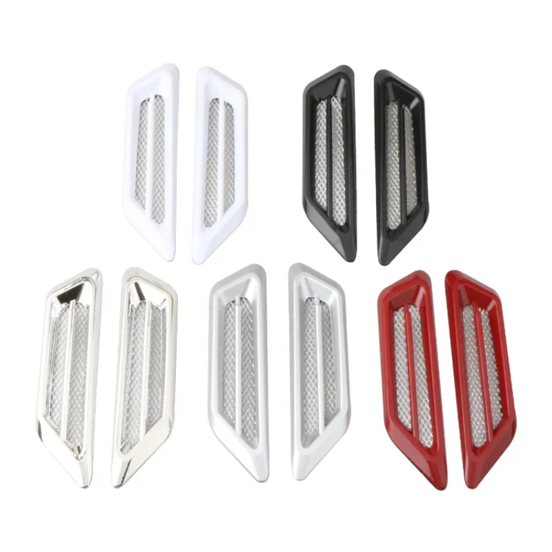 

Car Air Flow Port Modification Accessory Universal Shark Gill Style Decorative Auto Mesh Intake Hood Bonnet Vent Cover Stickers