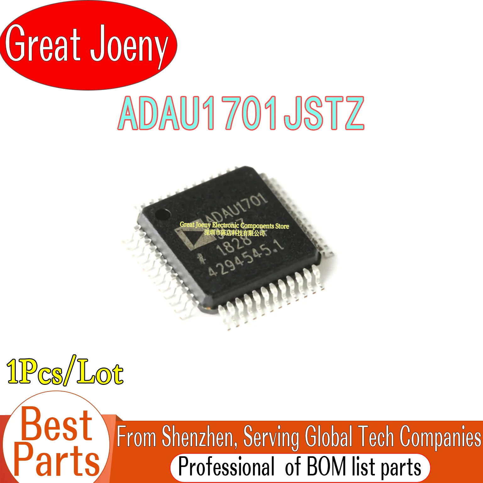 100% New Original ADAU1701JSTZ ADAU1701JSTZ-RL ADAU1701 IC Chipset LQFP-48