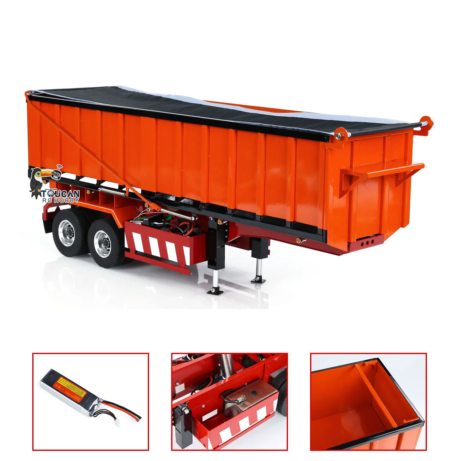 1/14 Metal Remote Control Hydraulic Dump Trailer Electric Legs for Toys TAMIYAYA RC Tractor Truck Car Vehicle Model TH24482