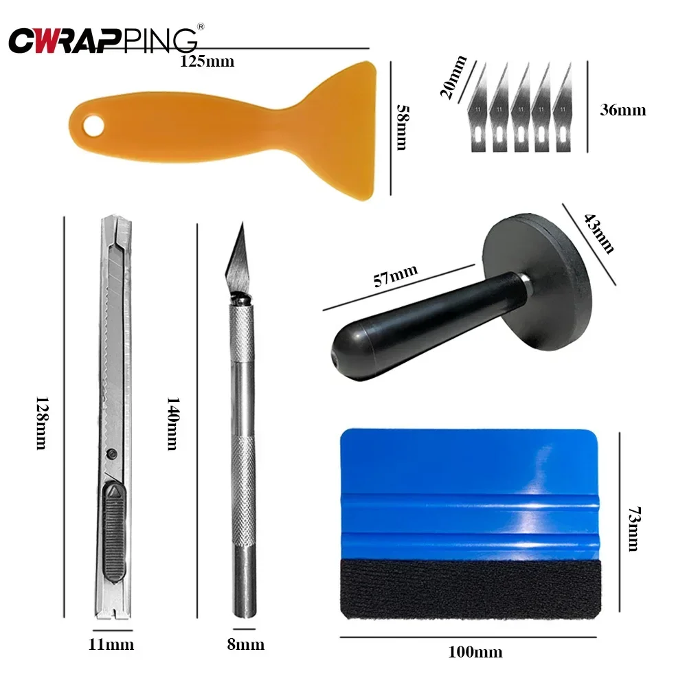 13/12/9Pcs Car Vinyl Wrapping Tools Window Film Tint Tools Auto Wrap Sticks Edge Trimming Squeegee Tinting Felt Edge Squeegee