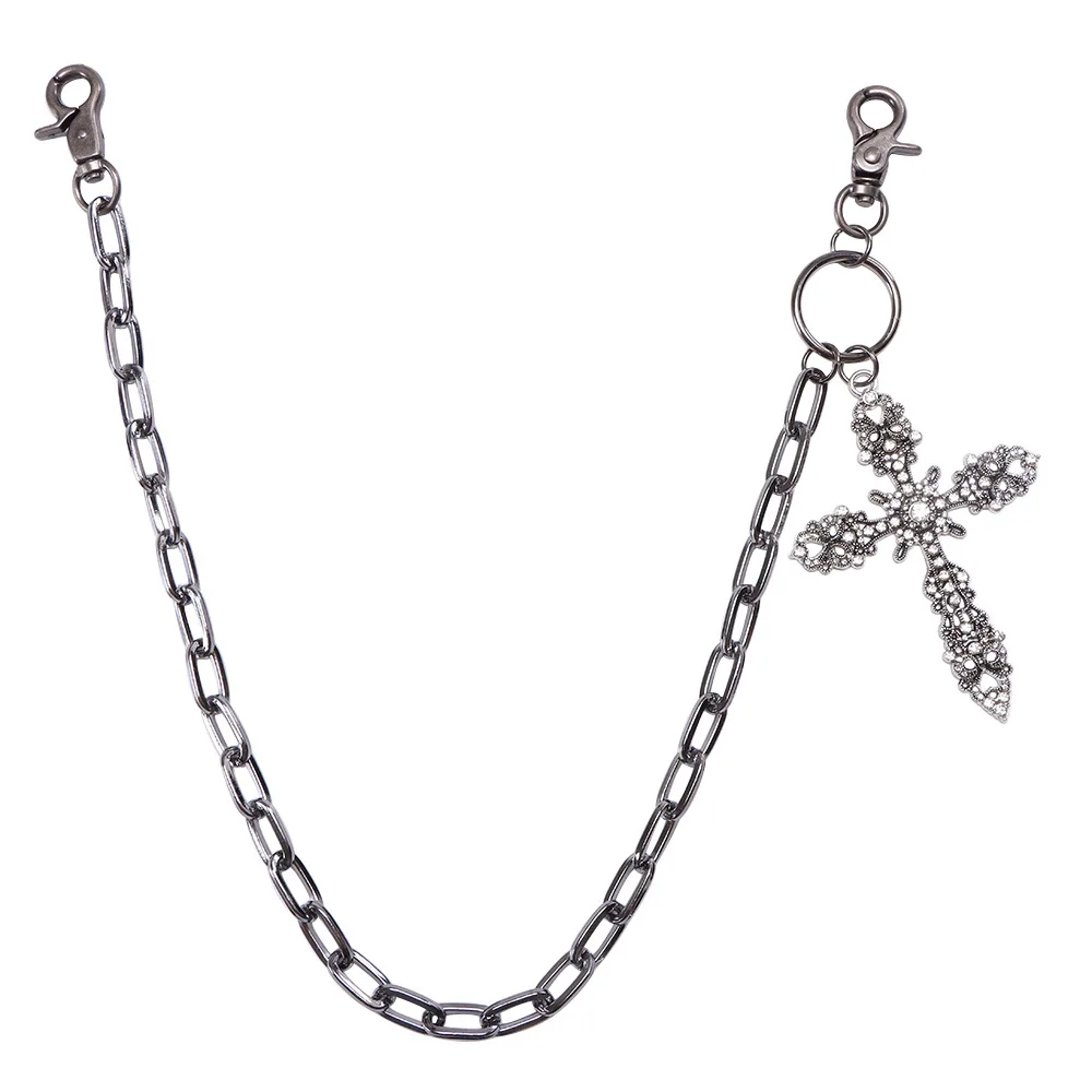 سلسلة خصر عصرية وفريدة من نوعها بطبقة واحدة مع قلادة متقاطعة مرصعة بالألماس، سلسلة خصر عالية الجودة متعددة الاستخدامات #6