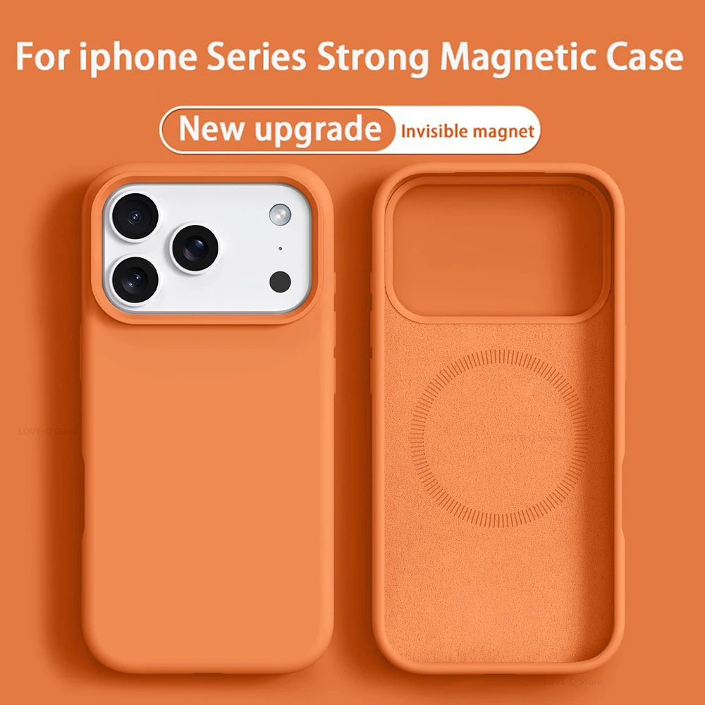 Original Magnetic For MagSafe Phone Case For iPhone 17 16 15 14 13 12 Pro Max 16 Plus 17Pro 17 17Air Soft Liquid Silicone Cover - view 3