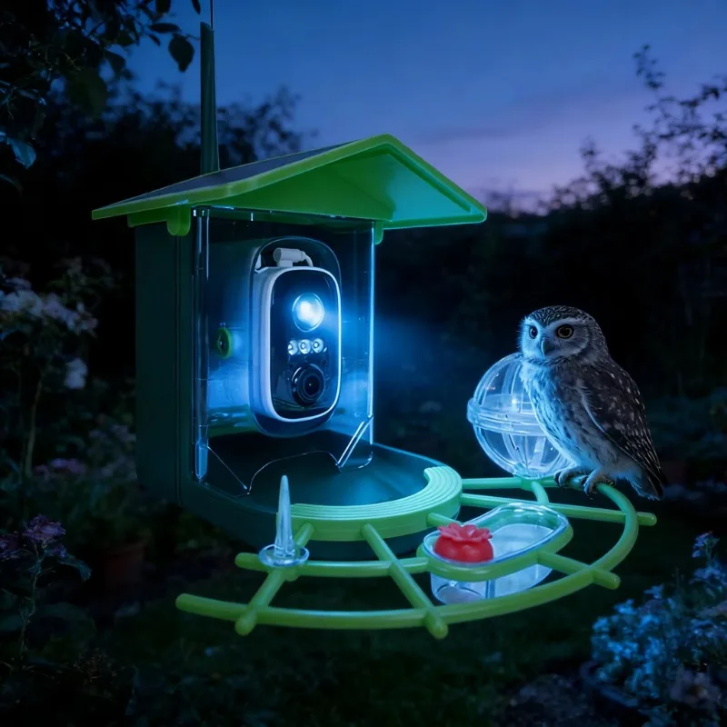 AI intelligent identification bird feeder 1080P high definition camera, solar powered waterproof bird house