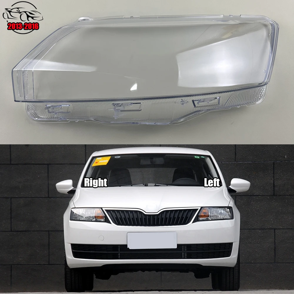 

For Skoda Rapid 2013 2014 2015 2016 Car Accessories Headlight Cover Shade Headlamp Shell Transparent Lampshade Lens Plexiglass