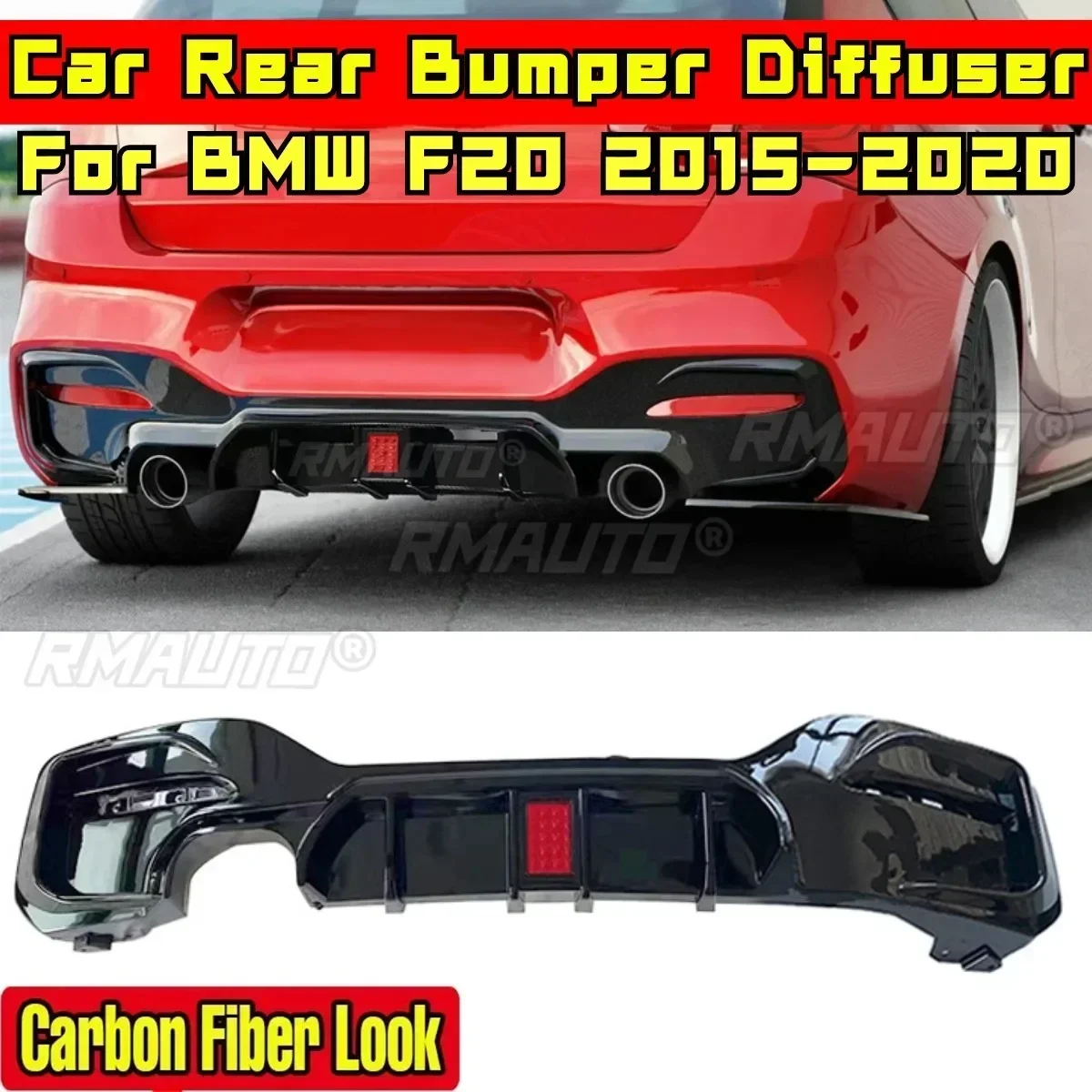 For BMW F20 2015-2020 Car Accessories BMW F20 Car Rear Bumper Lip Splitter Carbon Fiber Look athletic Style Splitter Body Kit