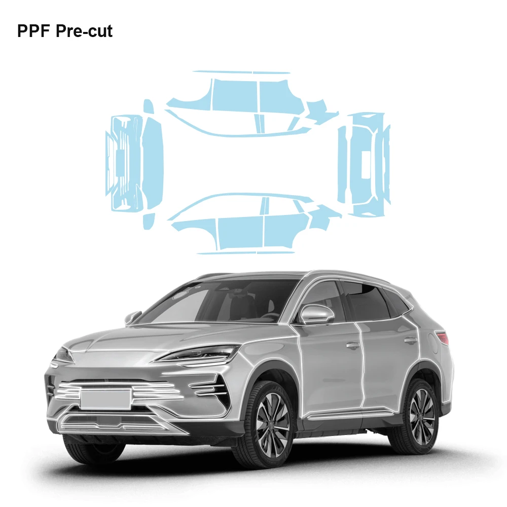 

Suitable for BYD Song Plus pre-cut transparent glossy hydrophobic PPF TPU paint protection film, car body scratch-resistant auto