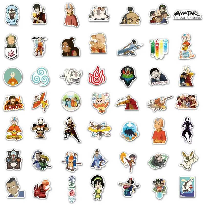 50/100PCS Avatar The Last Airbender Anime Stickers Skateboard Guitar Laptop Motorcycle Luggage Classic Toy Sticker for Kid