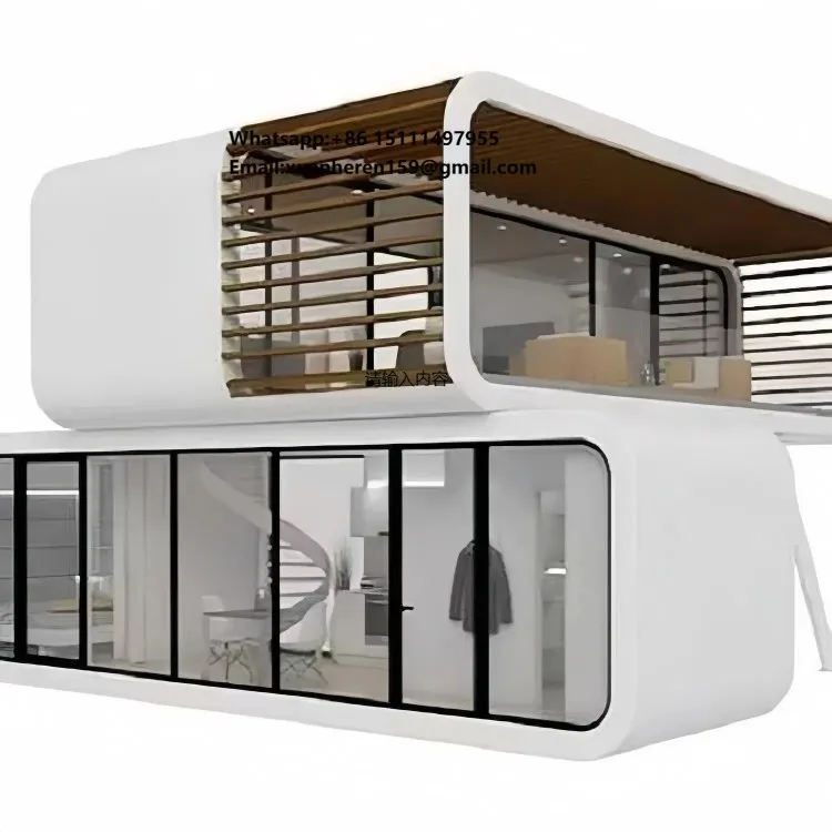 Luxury 2-Storey Aple Cabin Mobile Home Furnishings Wooden Space Modular Capsul House with Sandwich Panel for Villas