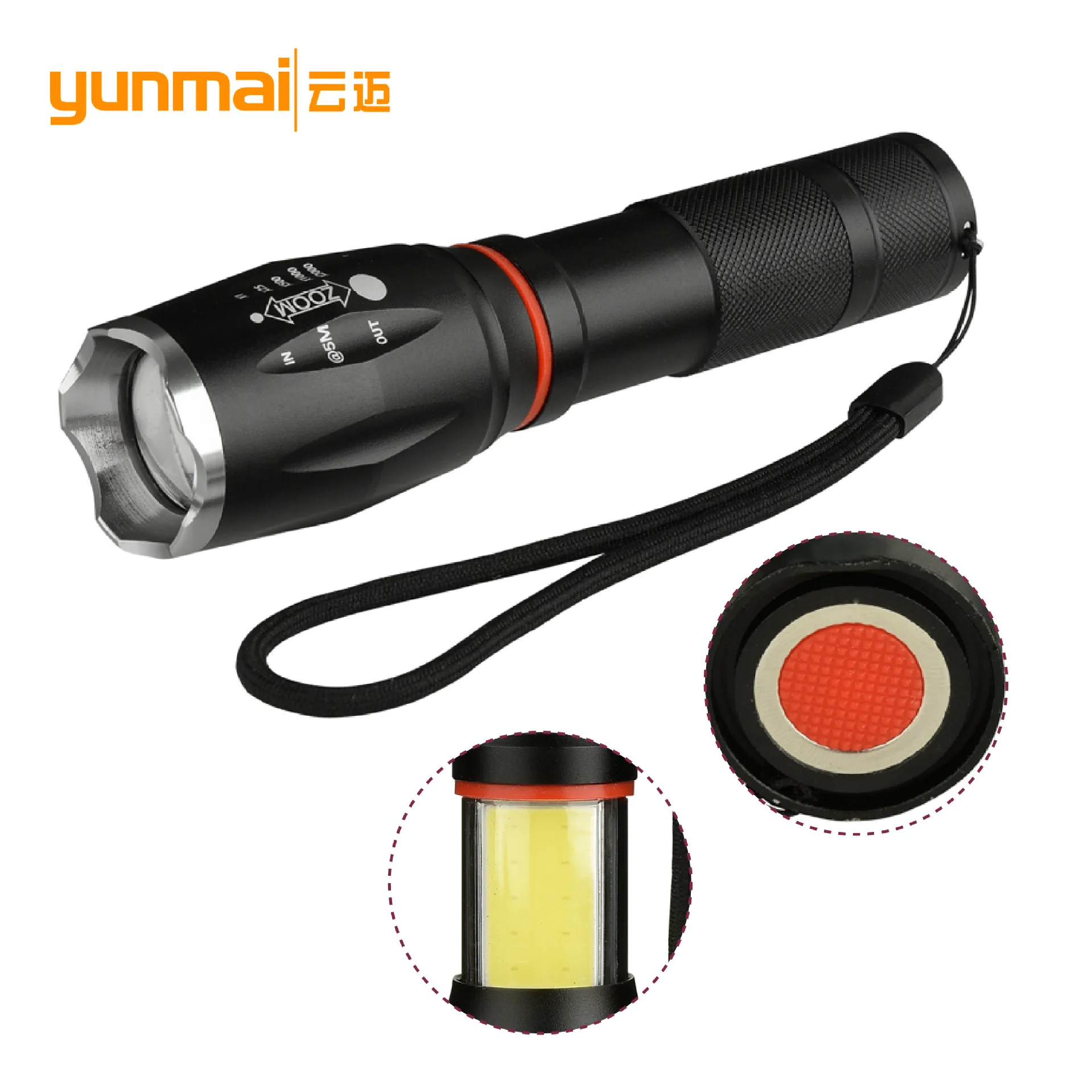 

New T6+COB Dual Light Source Flashlight - Magnetic Work Light Strong Beam Maintenance Torch