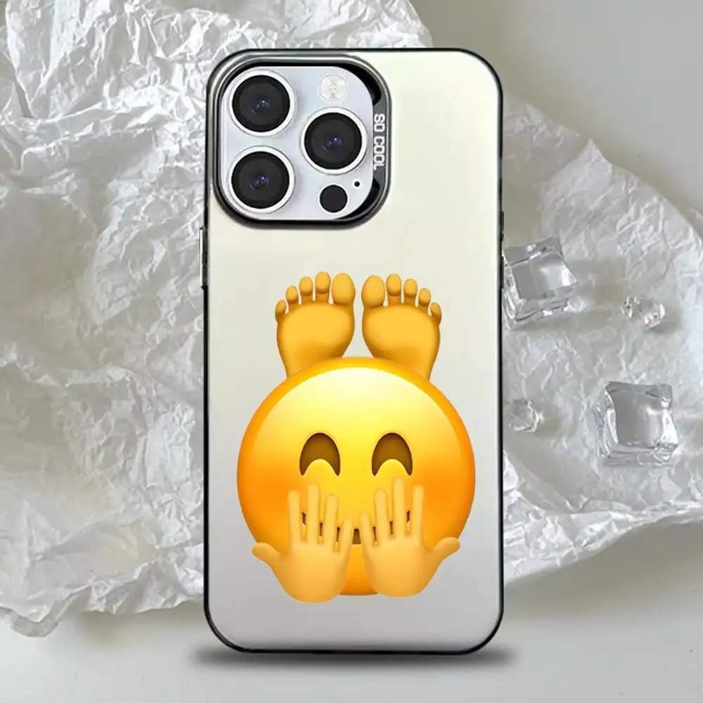 Чехол для телефона с забавными наклейками с изображением эмодзи для iPhone 16,15,14,13,12,11, Pro, Max, Plus, Mini, XS, SE, черный матовый жесткий бампер с защитой от падения