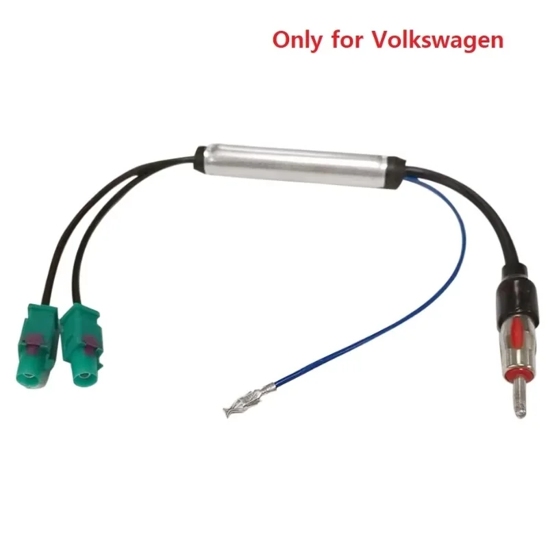 Auto Radio Antenne Adapter Kabel Dual FAKRA zu DIN Stecker Mit Verstärker Für Volkswagen/Golf/MK5/MK6/Passat B6/B7/Tiguan