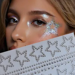 3D Bright Face Stickers Festival Glitters Face Rhinestones for Makeup Crystals Jewelry Sticker Diamond Stickers XKTZ02