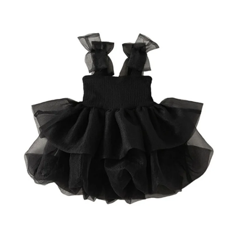 Kids Children Dresses Baby Costume Luxury Brand Clothes Evening Girls Party Prom Black Dress Size 2 3 To 8 10 Years Girl Costume