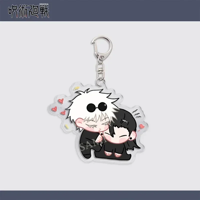 Cartoon Satoru Gojo Geto Characters Anime Keychain Acrylic Keyring Double Figures Pendant Strap Figure Hanging Accessories 2024