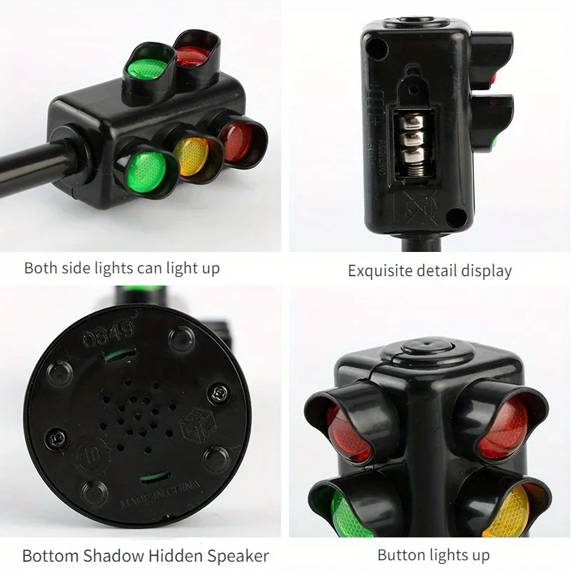 Feu De Signalisation Pour Enfants – Lot De 3 Mini Lampes Avec Effets Sonores – Éducatif Sécurité Routière – Dès 3 Ans