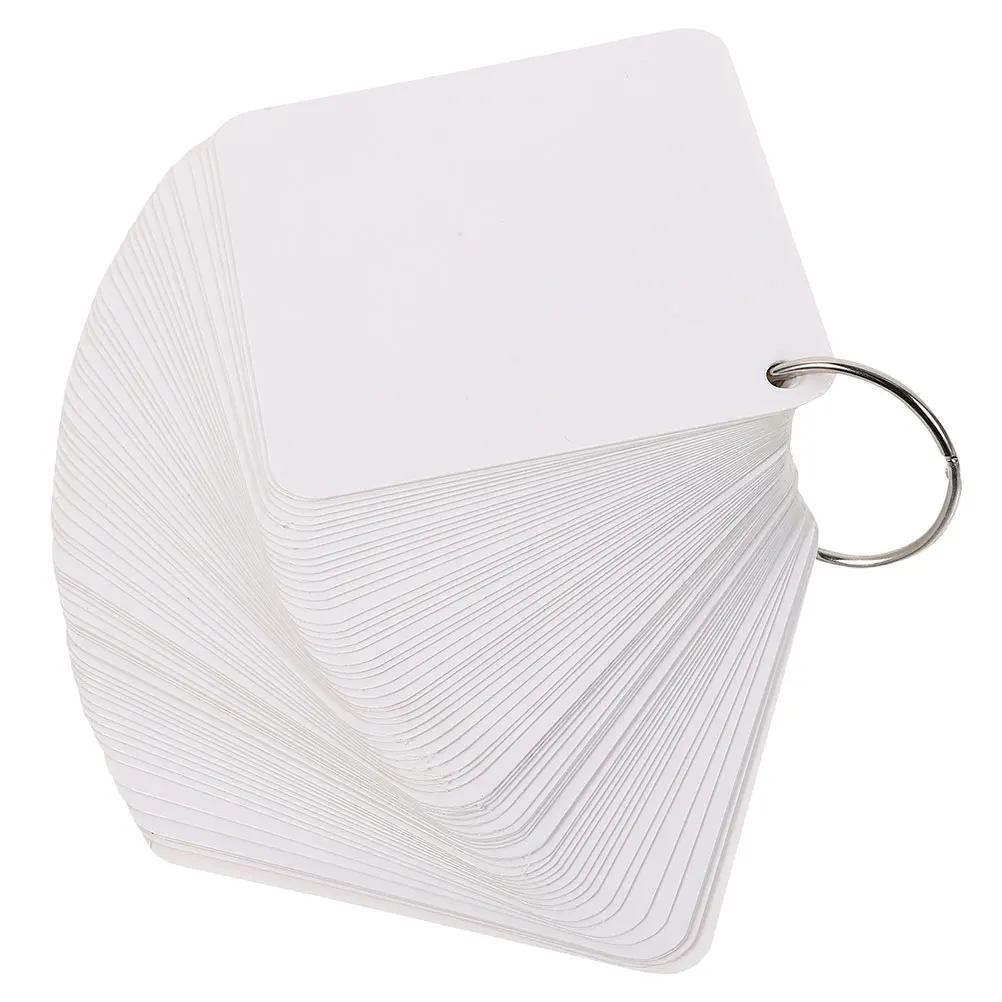 

300 Sheets Blank Cards Flashcards Rings DIY Writing Note Cards for Studying Mini Index Vocabulary Practice Portable