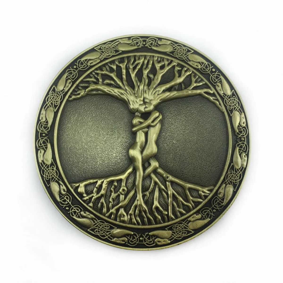 

1 шт., мужской ретро-круглый ремень с пряжкой «Древо жизни», модный аксессуар для стильных мужчин