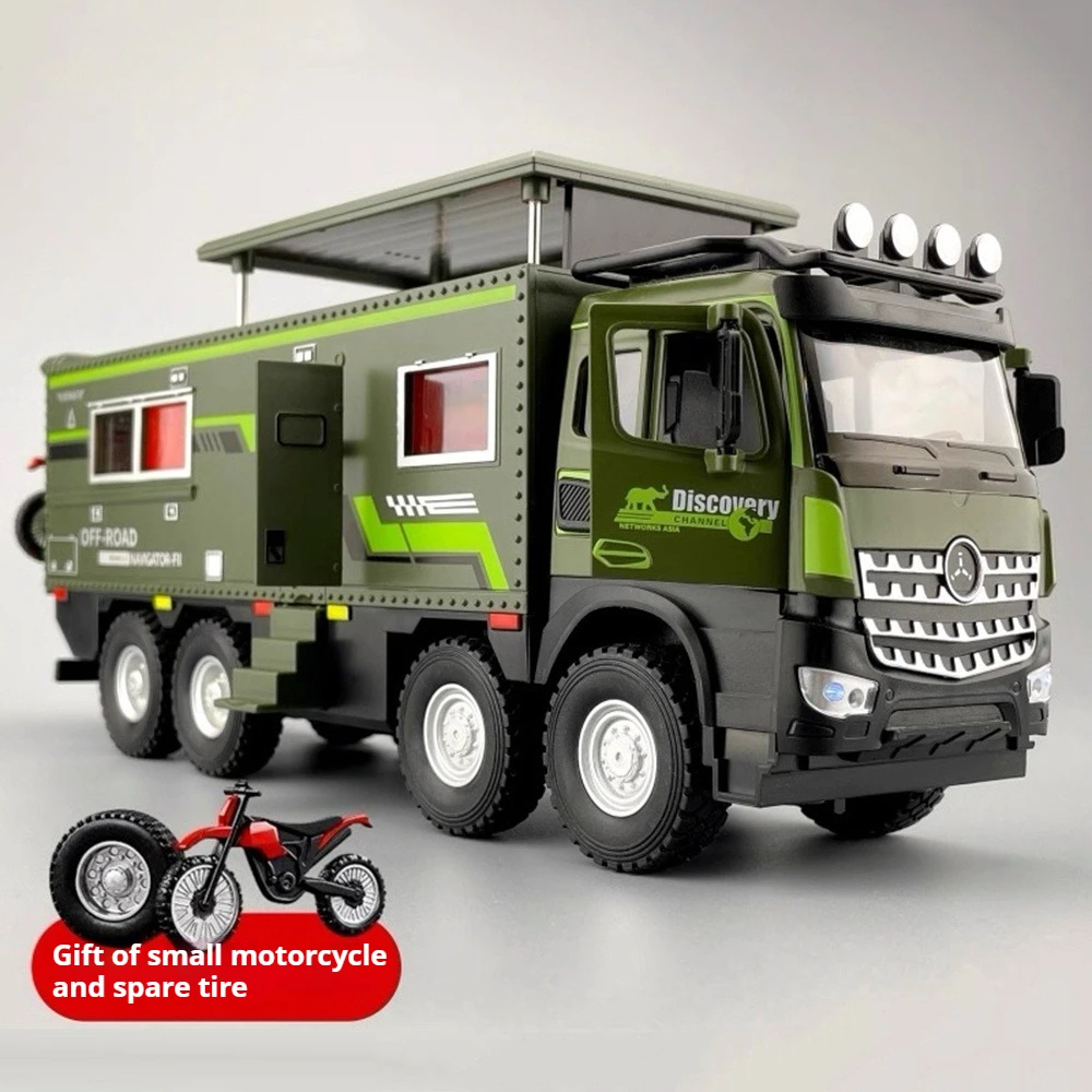 كبير 1:18 NOMADISM السفر RV دييكاست ألعاب مصنوعة من خليط معدني نموذج سيارة الأبواب فتح ضوء الصوت سيارات مصغرة الأطفال هدية الكريسماس #1