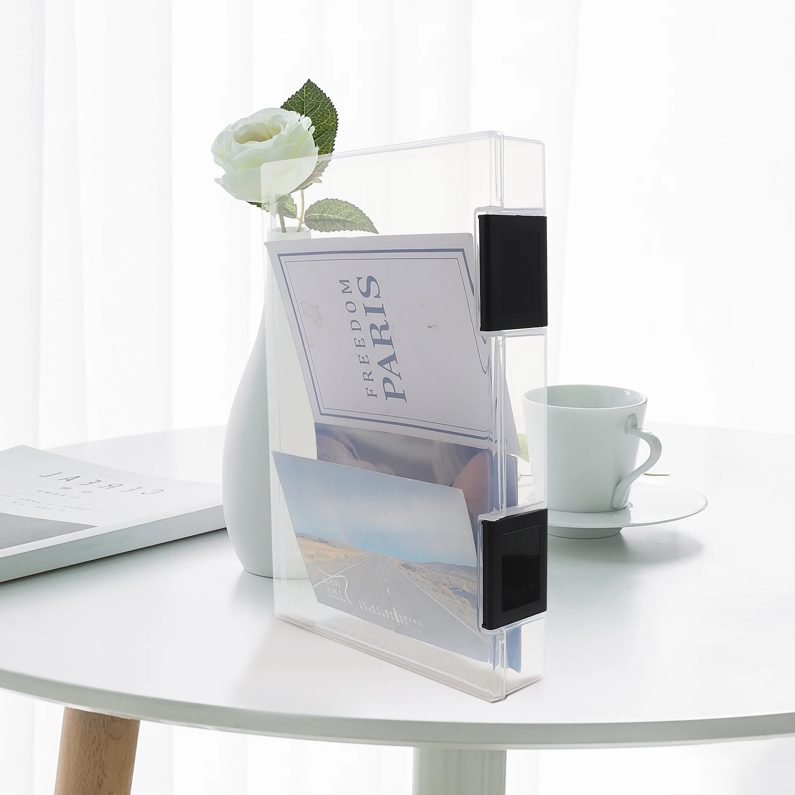 1 قطعة A5 صندوق ملفات صندوق تخزين ورقي منظم مستندات بلاستيكي مكتب المنزل استخدام خفيفة الوزن القلم ورقة حقيبة للتخزين