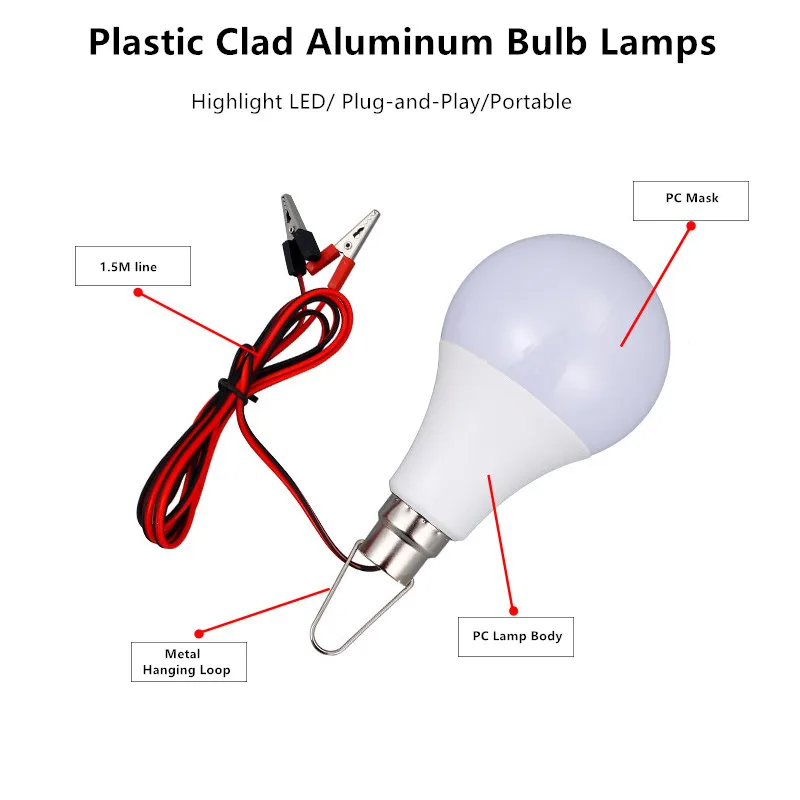 Bombilla LED DC 12v 12v - 85v 3W 5w 9w 12w 15w 18W con Lámpara LED controlada por cable de 1,2 m 6000k decoración del hogar Lámpara LED decoración