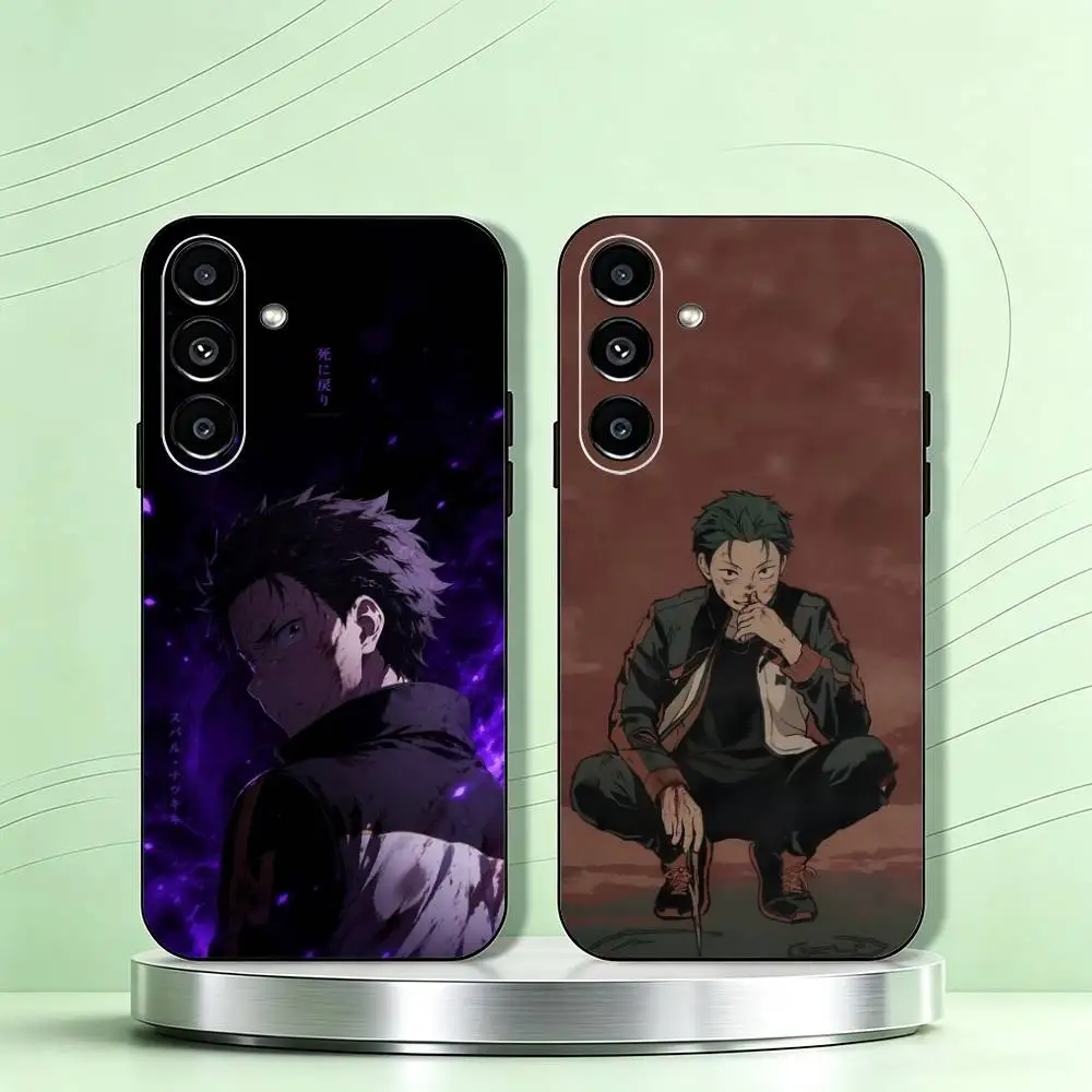 Re Zero N-Natsuki Subaru Anime  Phone Case Black Silicone Soft For Samsung Galaxy A73,A72,A71,A70,A53,A52,A51 Gift