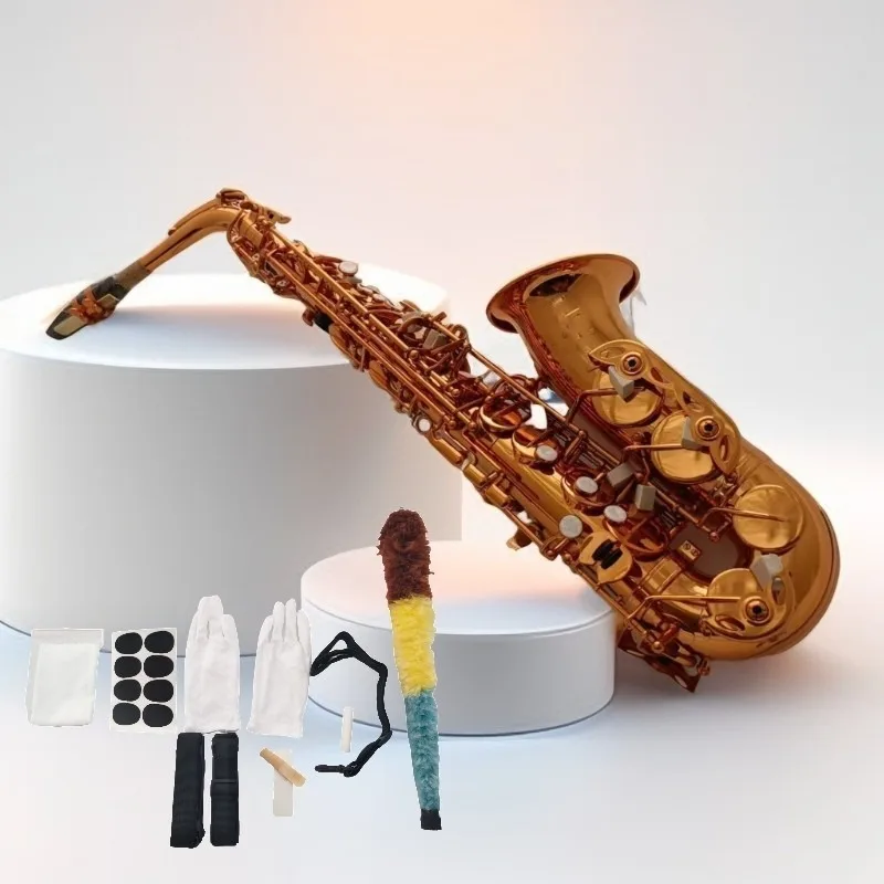 Saxophone Wind Instrument Coffee Gold, Beginner Grade Band in E-flat