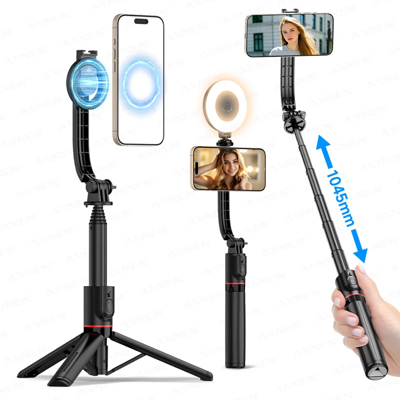 Magnetic Selfie Stick Tripod Desktop Stand for Cell Phone Ou