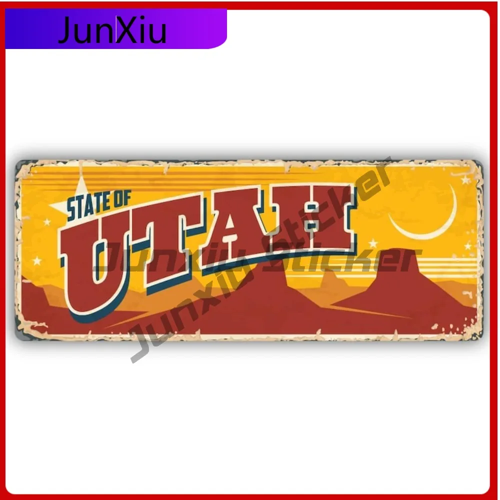 

Utah Travel Vintage Art Design Vinyl Sticker Vacation Travel Cities Countries Waterproof Pvc Decal Accessory Car Truck Bumper