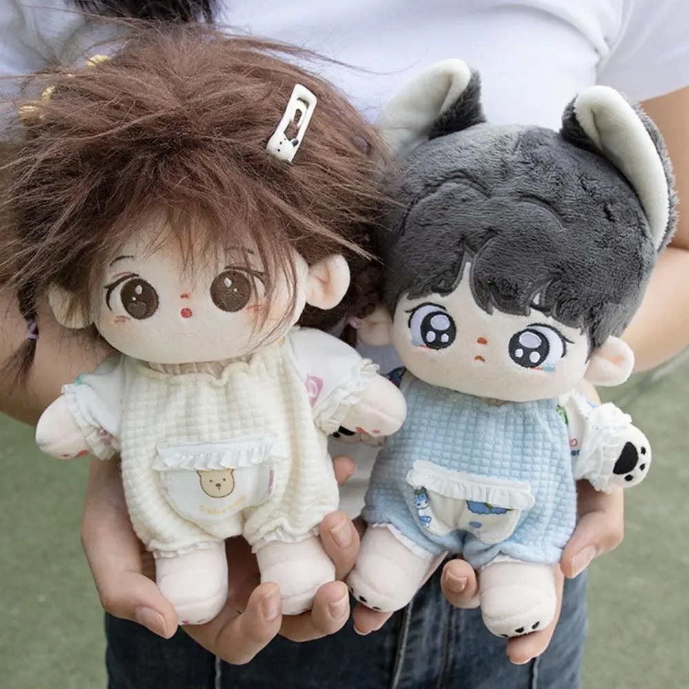 Fashion Jumpsuits Pants For 10cm/20cm Cotton Dolls Cartoon Rompers Pajamas Clothes For 1/12 BJD Dolls Overalls Shoes Accessories