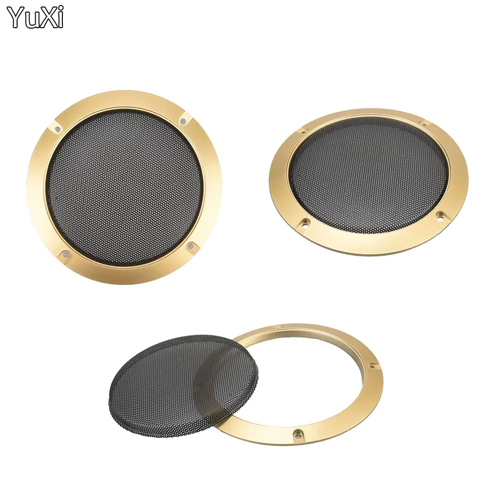 

1PCS 6.5/8 INCH Golden Speaker Net Cover High-grade Car Home Mesh Enclosure Speakers Plastic Frame Metal Iron Wire Grilles