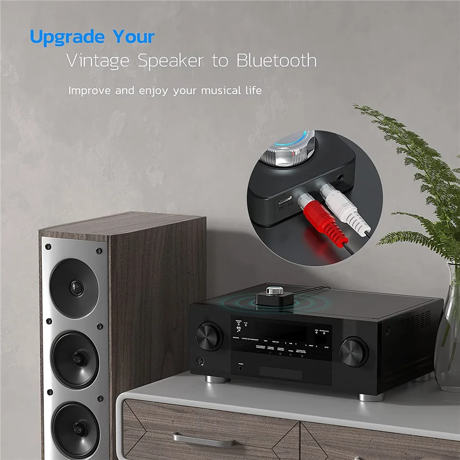 Bluetooth 5.0 Audio Receiver 3D Stereo Music Wireless Adapter TF Card RCA 3.5mm 3.5 AUX Jack For Car Speaker Amplifier Headphone image 3