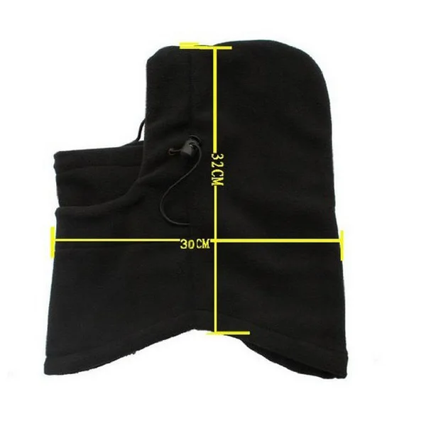 Cappello caldo antivento Passamontagna in pile polare Scaldacollo per sci Ciclismo Motore Sciarpa invernale Cappuccio Camp nero unisex
