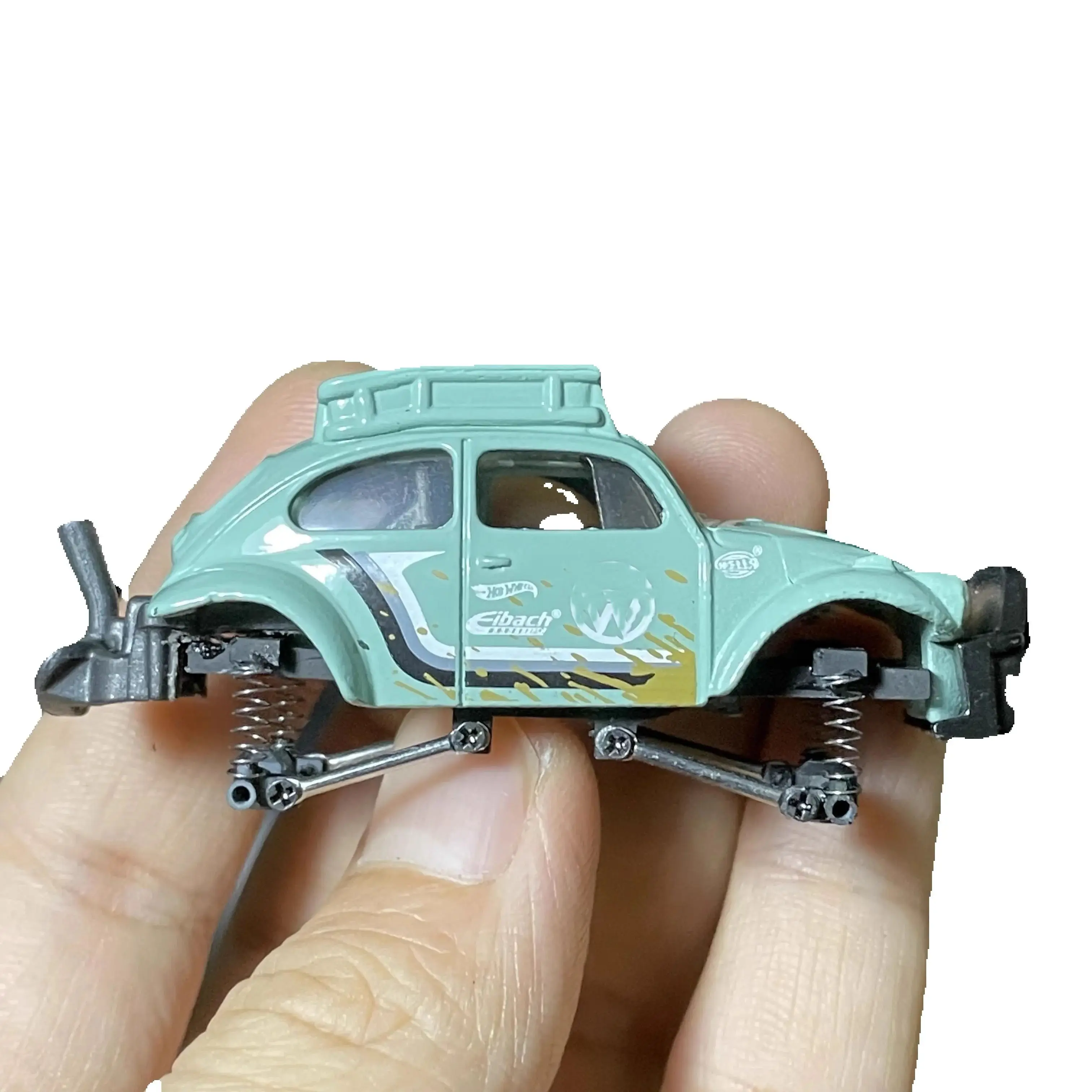 Refit 1:64 Wheel Chassis Modified VW Model Car Frame Shock-Proof Off-Road Rubber Tires