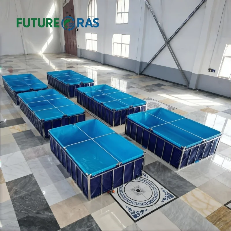AIROW Outdoor Plastic Rectangular Aquaculture Tilapia Fish Pond square Pvc Biofloc Shrimp Fish Farming tank with Frame