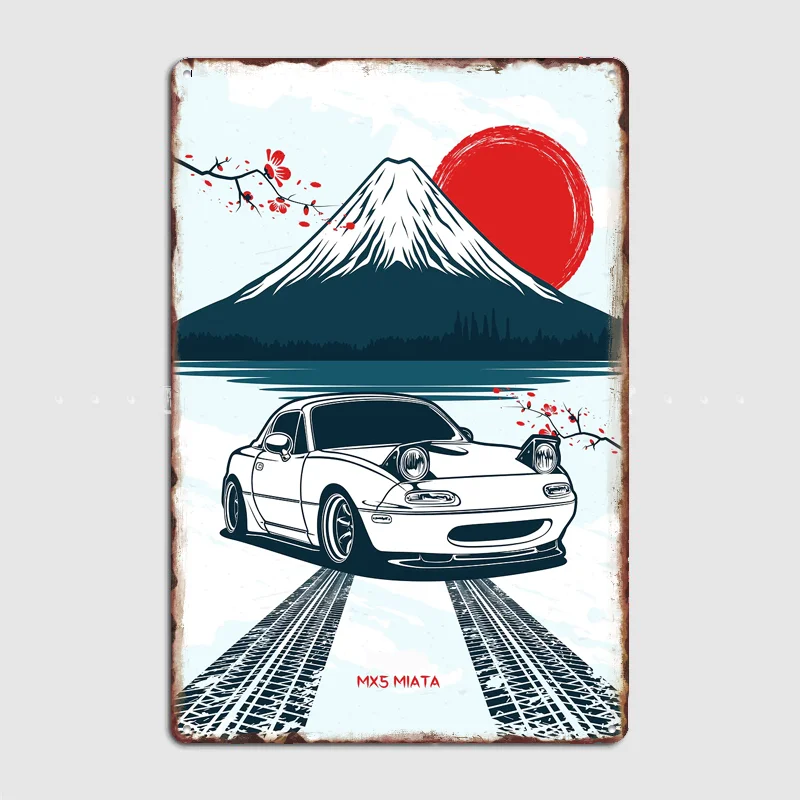 MX5 Miata JDM Car Poster Metal Sign Posters Bar Bedroom Custom Wall Decorations Room Decoration Interior Home Decor