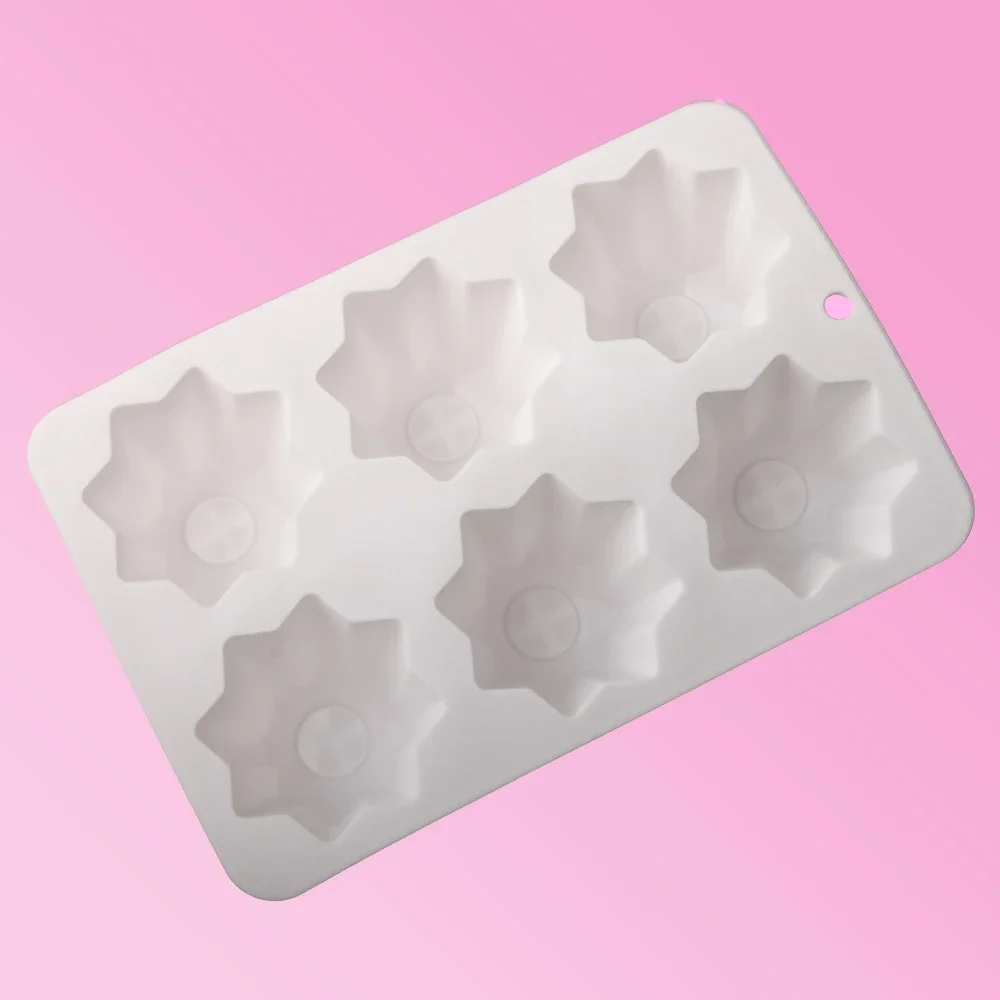 6-Cell 8-Corner Pandolo Shaped Silicone Cake Mold Christmas Dessert Making Tool Mousse Cake Mold Kitchen Baking Supplies