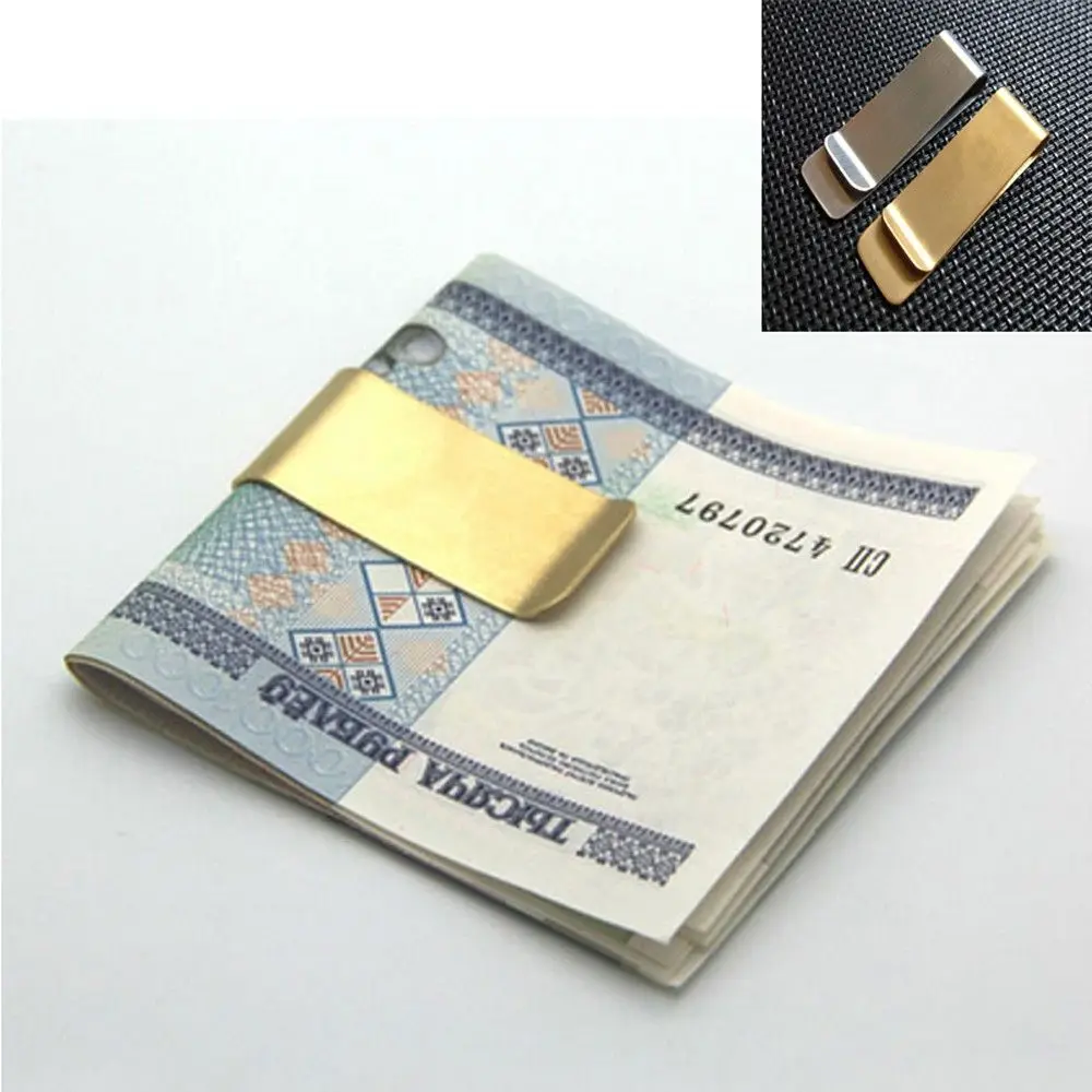 Clip elegante para billetes de banco, abrazadera de Metal plateado, Color dorado, Clip para dinero, Clip para efectivo, BILLETERA, tarjeta de crédito, Clips para identificación