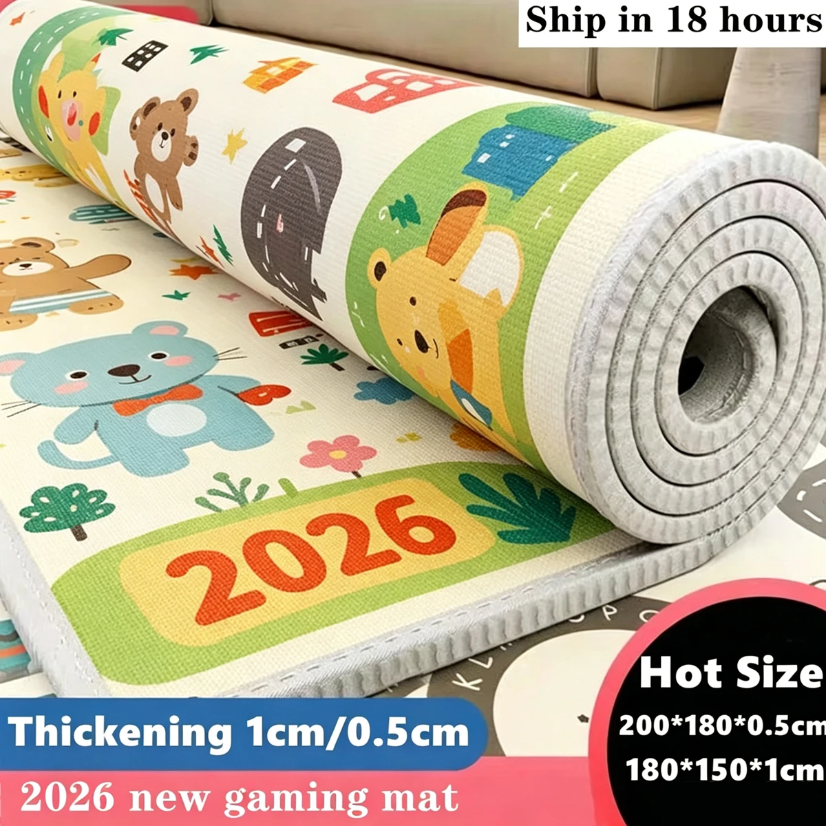 Matras Permainan untuk Anak, Karpet Anti-Toksik, Matras Merangkak, Matras Aktivitas Bayi, Matras Ruangan Gym Bayi, Aktivitas Bayi, Pola Dua Sisi, EPE