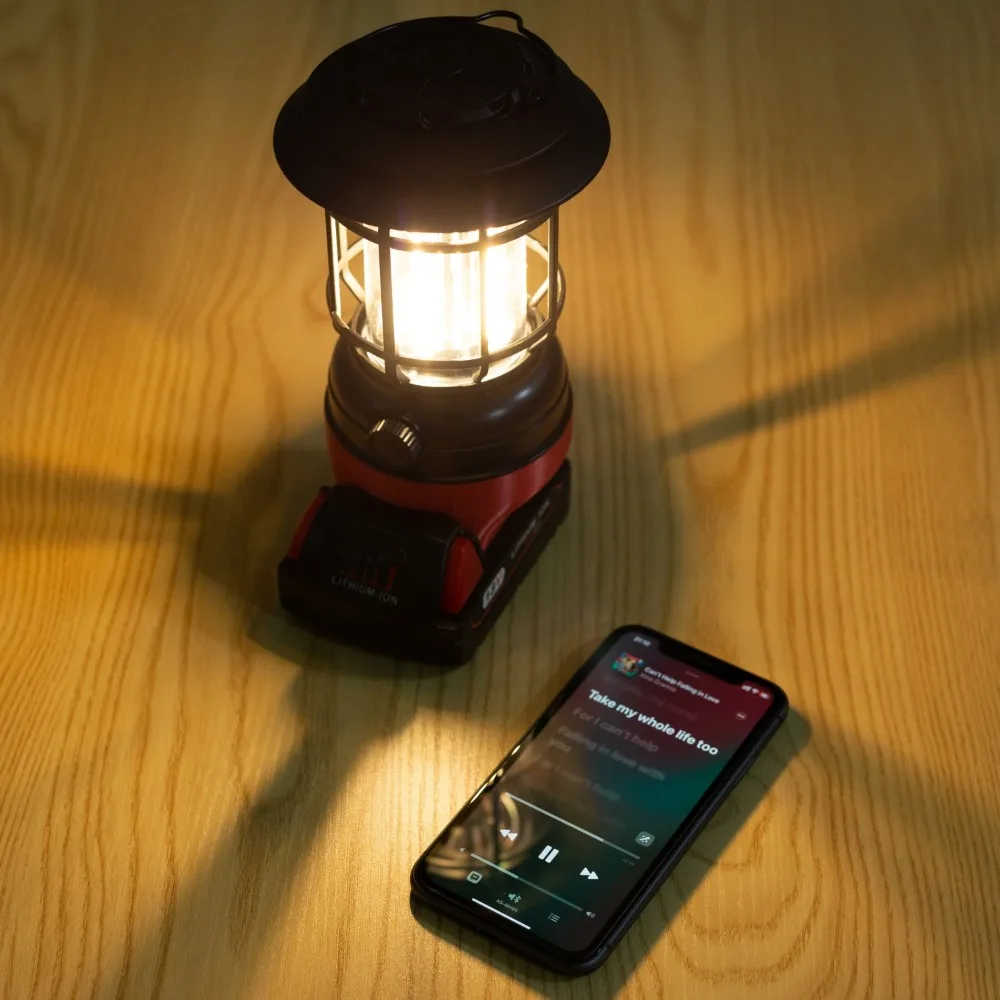 Imagem -03 - Luzes de Acampamento ao ar Livre para Milwaukee 18 20v Íon de Lítio com Alto-falante Bluetooth Portátil Pendurado Luzes de Barraca sem Bateria