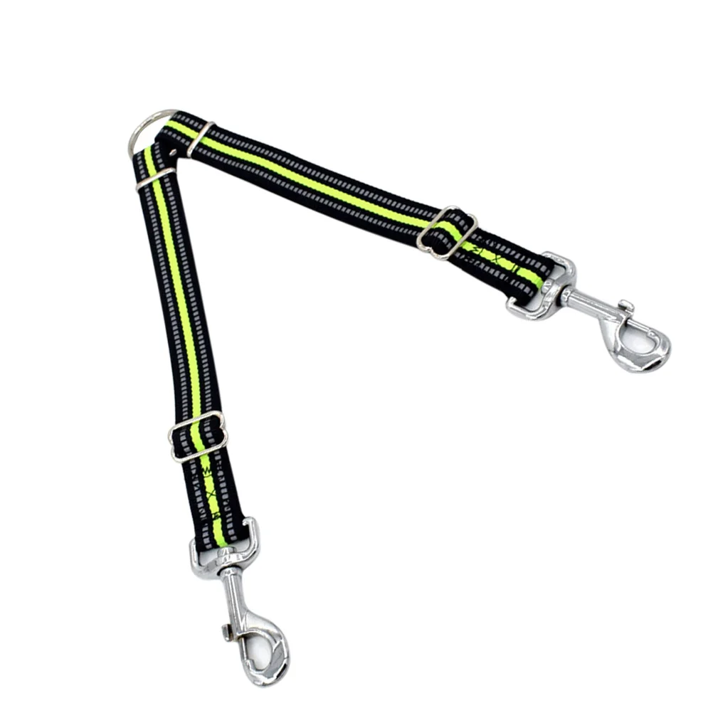 

Reflective Stripe Double Head Pet Traction Strap Adjustable Lightweight Nylon Dog Harness for Outdoor Walking Running Travel