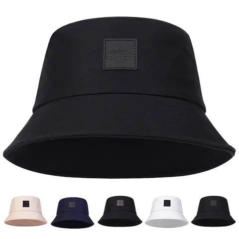 Unisex New York Leather Label Personality Bucket Hats Fishermen Caps Outdoor Casual Cap Sunscreen Hat