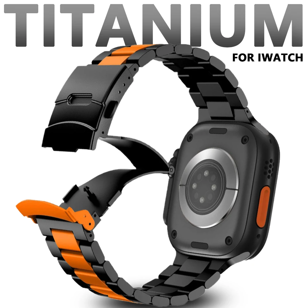 

Strap for Apple Watch 49mm Ultra 2 1 Band 46mm 45mm 44mm Metal Wristband for IWatch Series 10 9 8 7 6 5 4 SE Titanium Bracelet