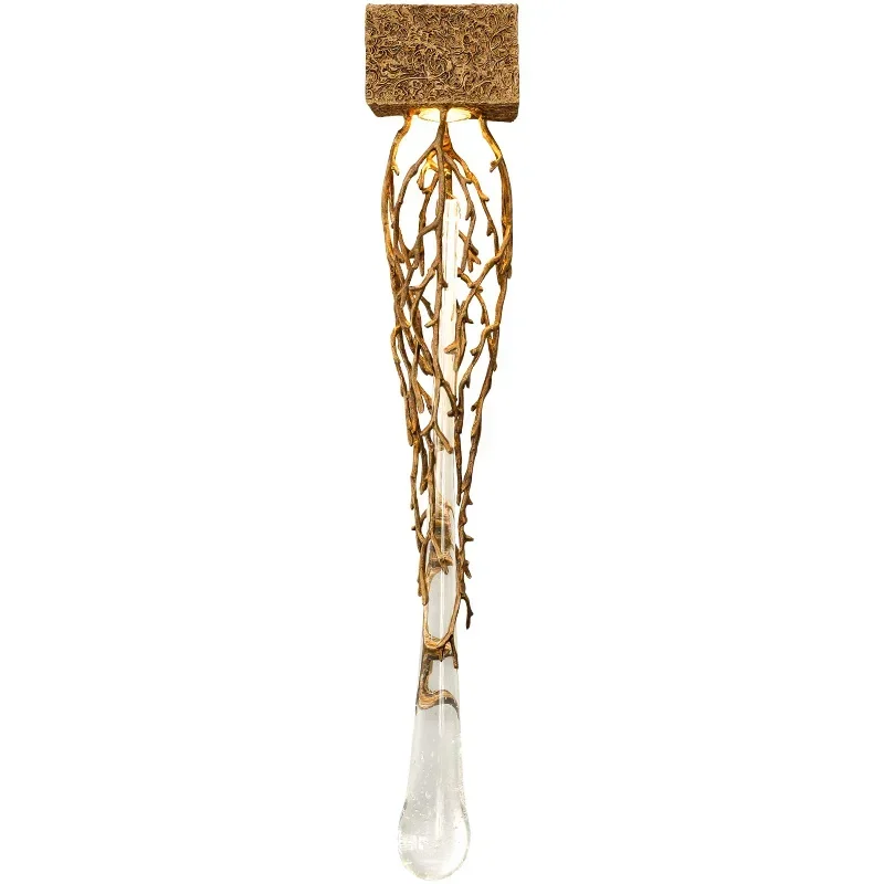 

ENGRAVED Tree Branch Wall Lamp for Living Room Bedroom Bedside Crystal Pendant Light for Kitchen Island Copper Hanging Sconce
